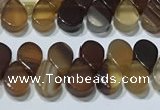 CAA5304 Top drilled 6*8mm flat teardrop line agate beads