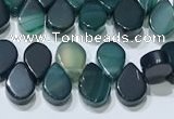 CAA5317 Top drilled 6*8mm flat teardrop line agate beads