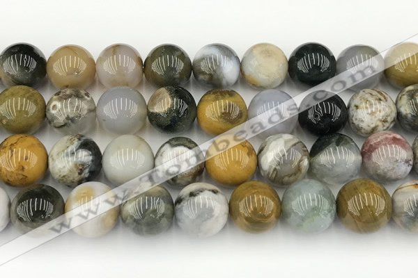 CAA5334 15.5 inches 12mm round ocean agate beads wholesale