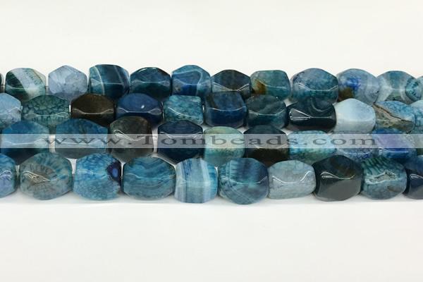 CAA5371 15.5 inches 10*12mm - 11*16mm faceted nuggets agate beads