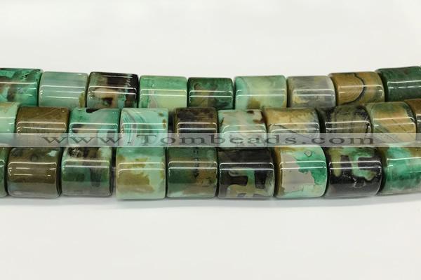 CAA5411 15.5 inches 15*15mm tube agate gemstone beads