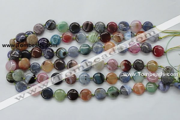 CAA542 15.5 inches 14mm flat round dyed madagascar agate beads