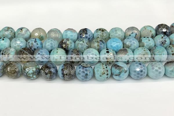CAA5422 15.5 inches 14mm faceted round agate gemstone beads