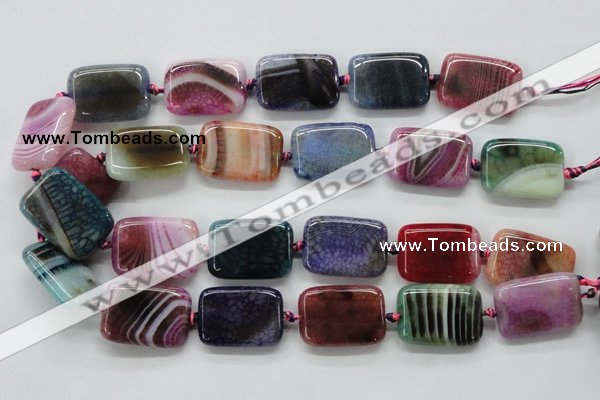 CAA546 15.5 inches 22*30mm rectangle dyed madagascar agate beads