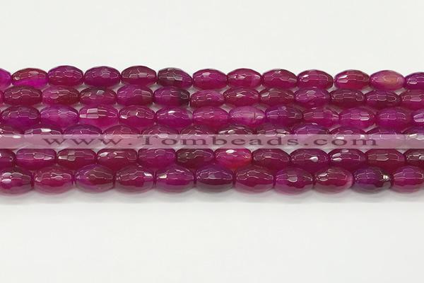 CAA5463 15.5 inches 8*12mm faceted rice agate beads