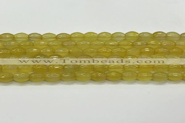 CAA5469 15.5 inches 8*12mm faceted rice agate beads