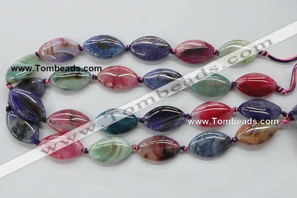 CAA548 15.5 inches 18*30mm marquise dyed madagascar agate beads