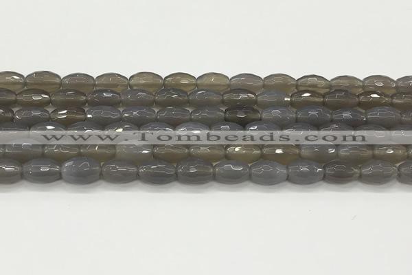 CAA5482 15.5 inches 8*12mm faceted rice agate beads