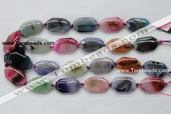 CAA549 15.5 inches 18*30mm octagonal dyed madagascar agate beads