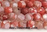 CAA5500 15 inches 6mm faceted round fire crackle agate beads