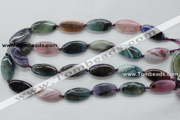 CAA551 15.5 inches 15*30mm oval dyed madagascar agate beads