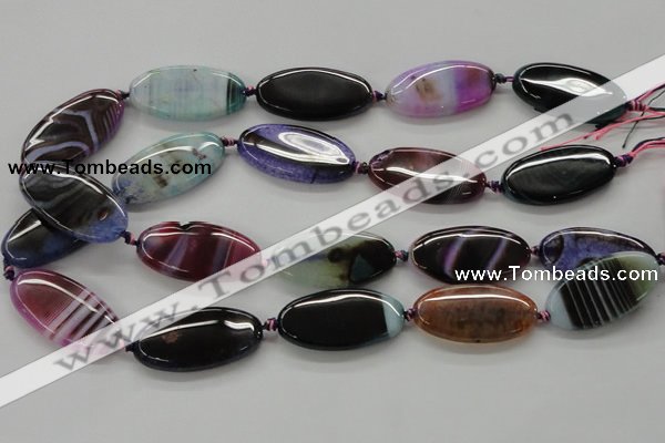 CAA553 15.5 inches 20*40mm oval dyed madagascar agate beads