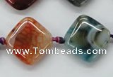 CAA555 15.5 inches 20*20mm diamond dyed madagascar agate beads