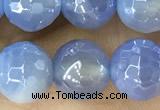 CAA5551 15 inches 8mm faceted round AB-color banded agate beads