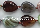 CAA557 15.5 inches 15*20mm flat teardrop dyed madagascar agate beads