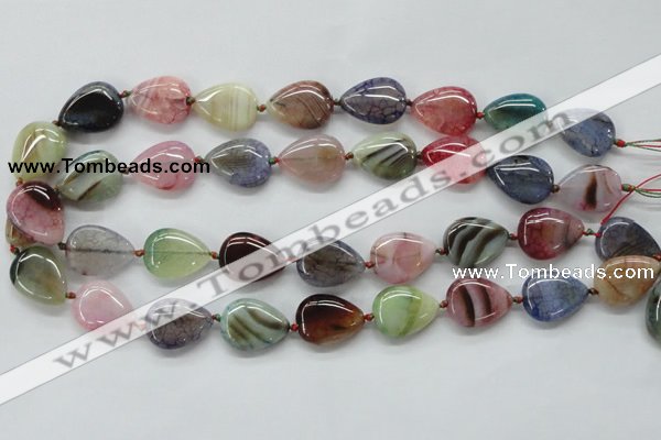 CAA557 15.5 inches 15*20mm flat teardrop dyed madagascar agate beads