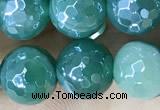 CAA5579 15 inches 8mm faceted round AB-color banded agate beads