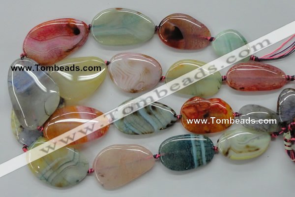 CAA558 15.5 inches 20-35mm*30-45mm freeform dyed madagascar agate beads