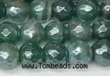 CAA5604 15 inches 6mm faceted round AB-color banded agate beads