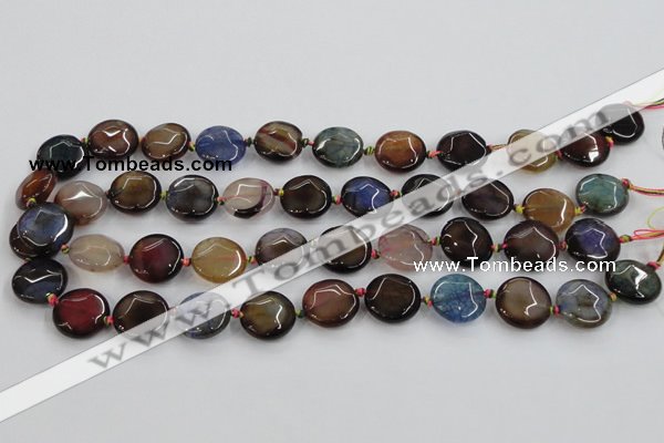 CAA562 15.5 inches 18mm faceted flat round dragon veins agate beads