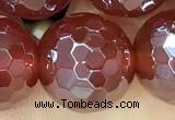 CAA5664 15 inches 12mm faceted round AB-color red agate beads