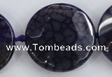 CAA569 15.5 inches 35mm faceted flat round dragon veins agate beads