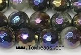 CAA5691 15 inches 8mm faceted round AB-color Indian agate beads