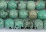 CAA5700 15 inches 6mm round green grass agate beads