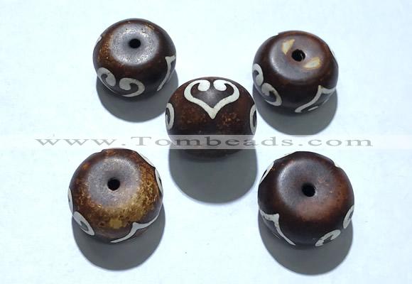 CAA5720 11*20mm rondelle tibetan agate dzi beads wholesale
