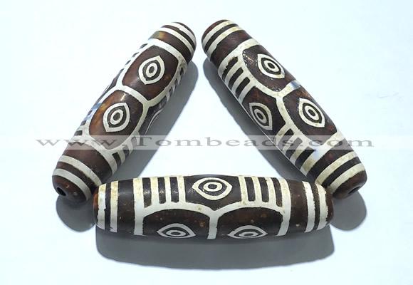 CAA5723 20*70mm drum tibetan agate dzi beads wholesale