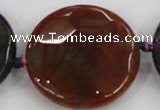 CAA574 15.5 inches 45mm faceted flat round dragon veins agate beads