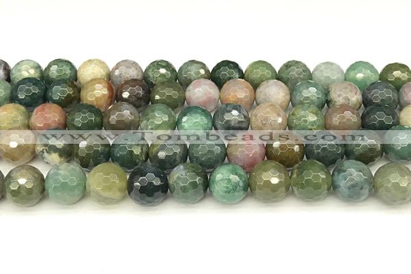 CAA5752 15 inches 10mm faceted round Indian agate beads