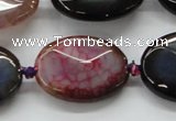 CAA579 15.5 inches 20*30mm faceted oval dragon veins agate beads