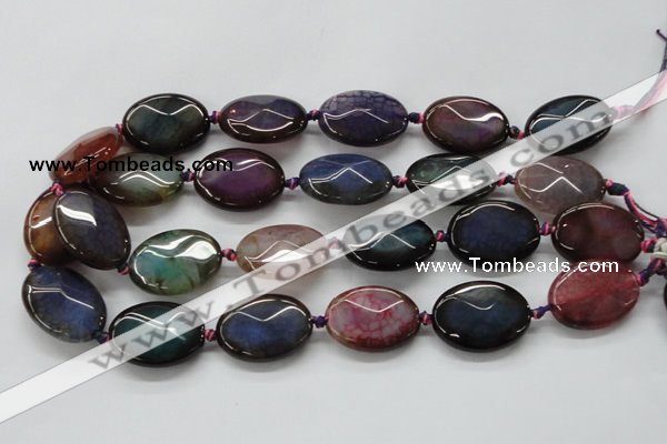 CAA579 15.5 inches 20*30mm faceted oval dragon veins agate beads