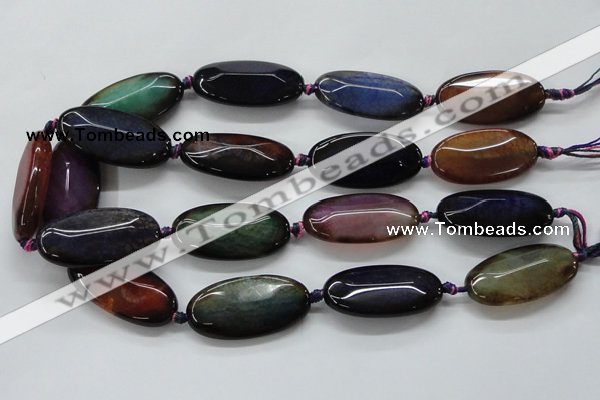 CAA580 15.5 inches 20*40mm faceted oval dragon veins agate beads