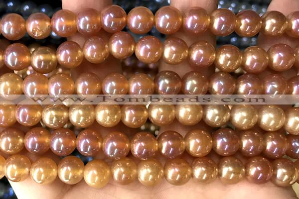 CAA5822 15 inches 8mm round AB-color agate beads