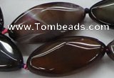 CAA584 15.5 inches 19*38mm faceted marquise dragon veins agate beads