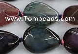 CAA586 15.5 inches 18*25mm faceted teardrop dragon veins agate beads