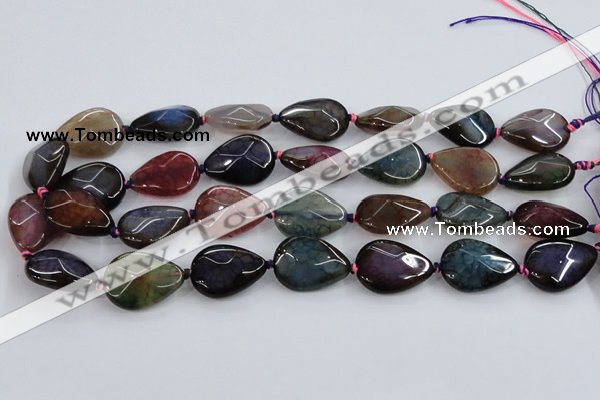 CAA586 15.5 inches 18*25mm faceted teardrop dragon veins agate beads