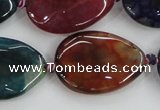 CAA587 15.5 inches 22*30mm faceted teardrop dragon veins agate beads