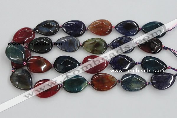 CAA587 15.5 inches 22*30mm faceted teardrop dragon veins agate beads