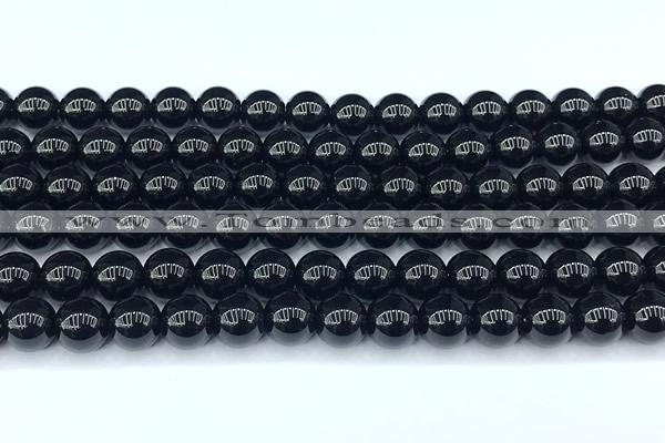 CAA5885 15 inches 8mm round black agate beads, 2mm hole