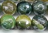 CAA5954 15 inches 10mm faceted round AB-color line agate beads
