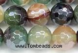 CAA5974 15 inches 8mm faceted round AB-color line agate beads