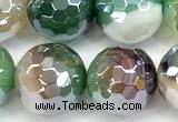 CAA5975 15 inches 10mm faceted round AB-color line agate beads