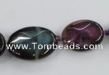 CAA598 16*20mm – 30*40mm faceted oval dragon veins agate beads