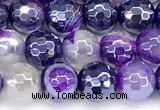 CAA5982 15 inches 6mm faceted round AB-color line agate beads