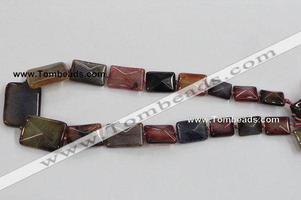 CAA599 16*20mm – 30*40mm faceted rectangle dragon veins agate beads