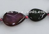 CAA601 15*20mm – 30*40mm faceted teardrop & oval dragon veins agate beads