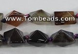 CAA603 15.5 inches 13*13*15mm pyramid dragon veins agate beads